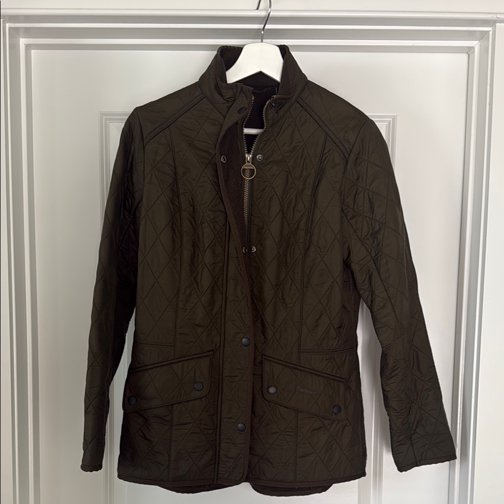 Barbour Green Utility Jacket Classic Collar Tailored Fit
